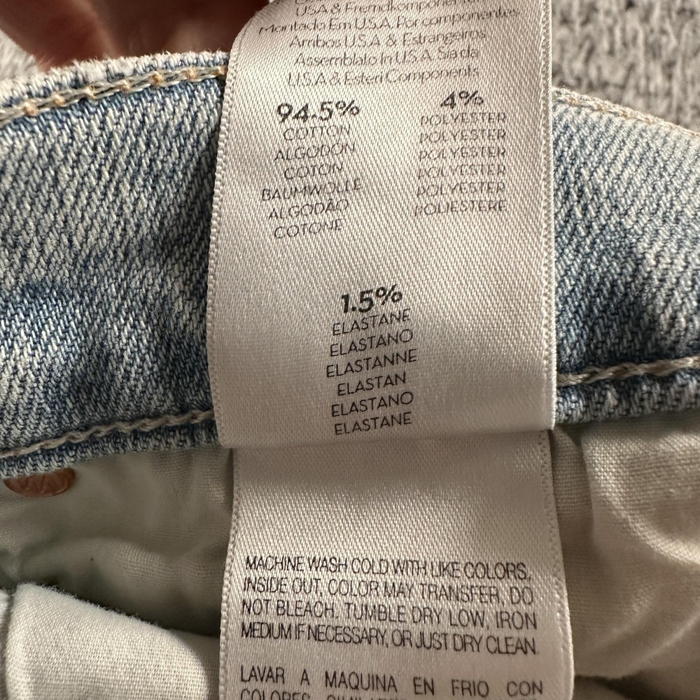 Mother Stunner Zip Ankle Step Fray Jeans Womens 28 Blue Mid Rise Distressed USA - Picture 14 of 15